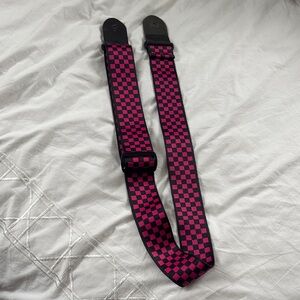 Pink and Black Checkered Guitar Strap